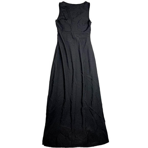 Madewell Ariana Midi Dress Size 0 Black Textured Empire Minimalist 90s Feminine - Picture 2 of 9